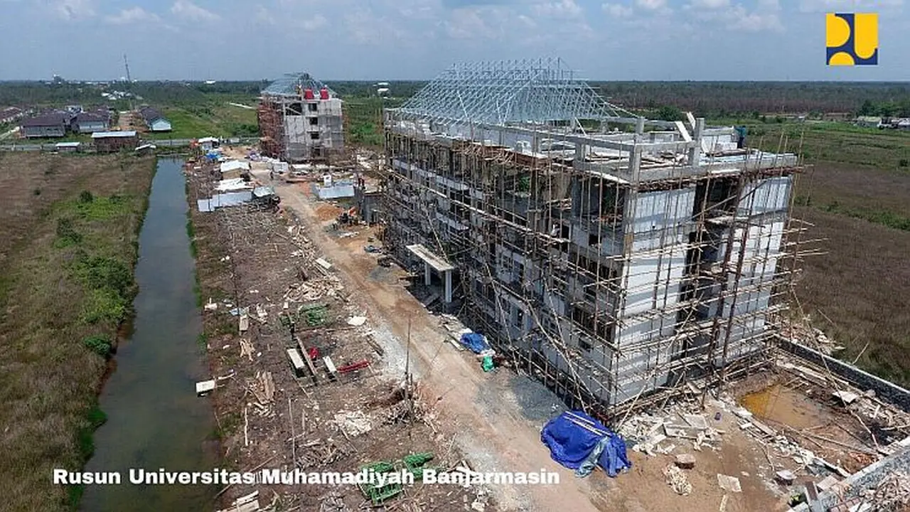 2 tower Rumah Susun Perguruan Tinggi Mahasiswa Universitas Muhammadiyah Banjarmasin (UMB). (Dok Kementerian PUPR)