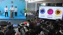 Kepala Badan Gizi Nasional (BGN) Sudaryono  didampingi Wakil Kepala Badan Gizi Nasional Agustina Arumsari  dan Wakil Kepala BGN Trenggono saat jumpa pers  di Kantor BGN, Jakarta, Senin (27/07/2026). (KLY/ Arie Basuki)