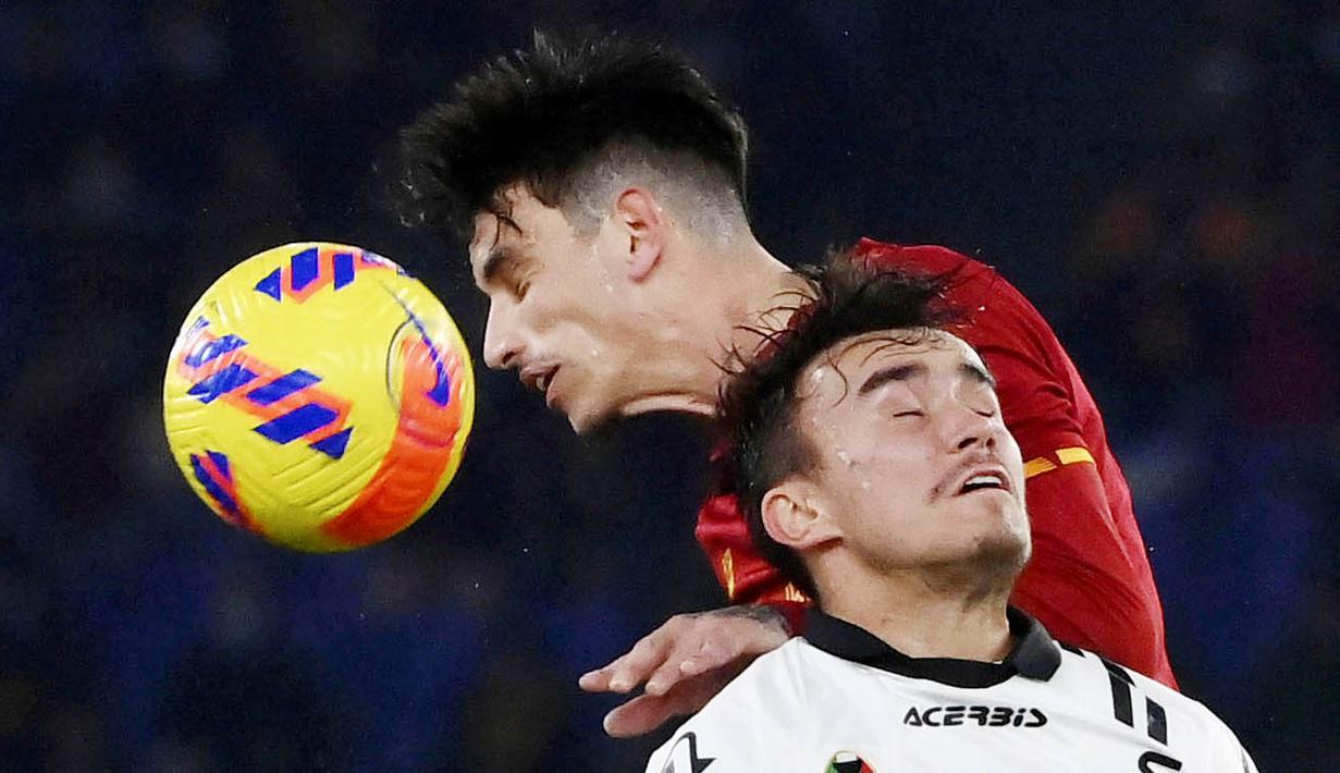 Klub berjuluk Giallorossi tersebut menunjukkan dominasinya terhadap Spezia sepanjang pertandingan dengan penguasaan bola mencapai 53 persen. (Alfredo Falcone/LaPresse via AP)