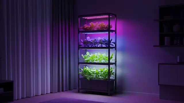 Ide Kebun Hidroponik Indoor Pakai Lampu LED Buat Rumah Minim Sinar Matahari