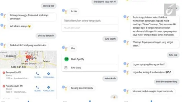 Asisten Google saat diperintah dengan Bahasa Indonesia (Credit: Liputan6.com/Agustin Setyo W)
