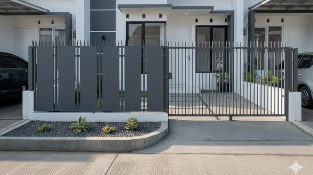 Model Pagar Baja Ringan untuk Rumah Tipe Kecil, Minimalis, Hemat Ruang, dan Estetik (AI)