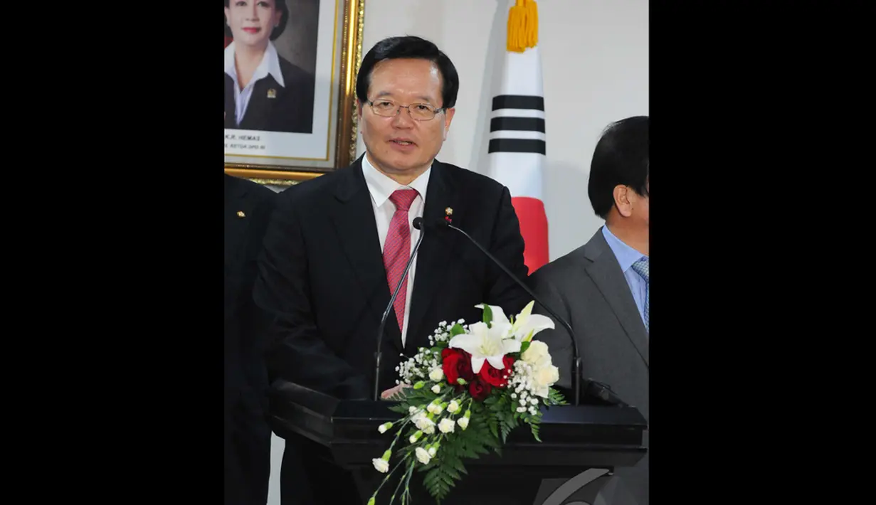 Ketua Parlemen Korea Selatan, Chun Ui Hwa, saat menyampaikan agenda kerja sama antar kedua negara, Jakarta (22/12/2014). (Liputan6.com /Andrian M Tunay)