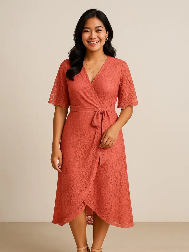 Model Baju Bridesmaid Brokat Non Hijab/Ilustrasi oleh AI