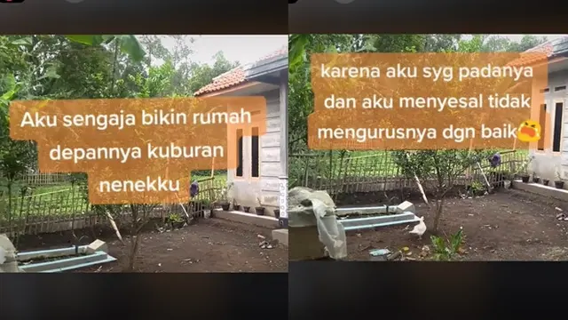 Viral Wanita Ini Bangun Rumah Depan Kuburan Sang Nenek, Alasannya Bikin Haru