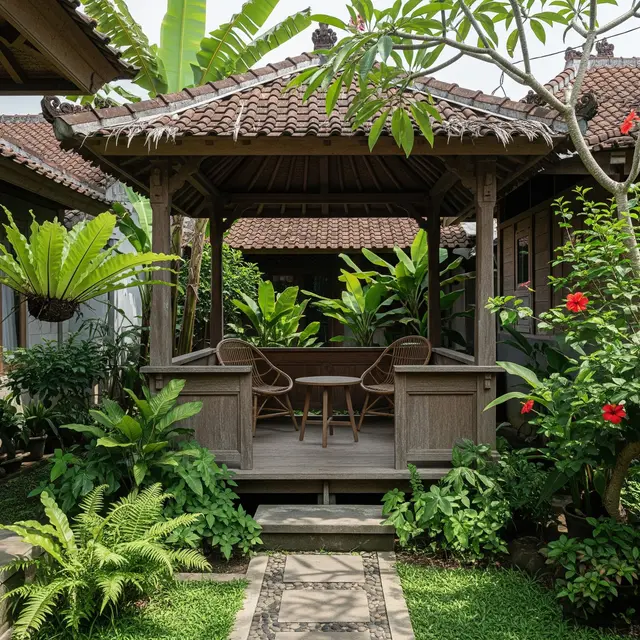 9 Ide Gazebo Rumah Kampung Minimalis, Inspirasi Ruang Santai dengan Nuansa Alami