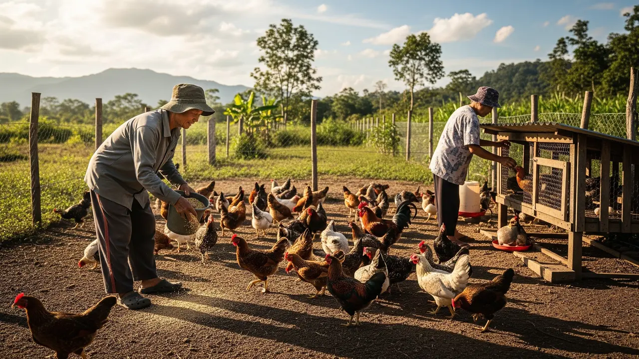 Ayam Kampung, Usaha Ternak Ringan untuk Usia 50 Tahun ke Atas/Gemini AI