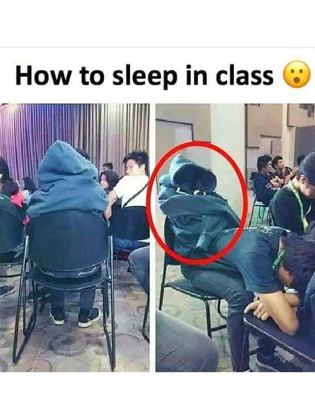 Tidur di Kelas (Sumber: 9gag)