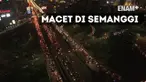 Macet panjang terjadi di kawasan Semanggi usai hujan deras sejak siang hari. Pada waktu yang sama, aturan jam ganjil-genap juga diberlakukan