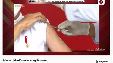 Presiden Jokowi disuntik Vaksin Covid-19. Liputan6.com