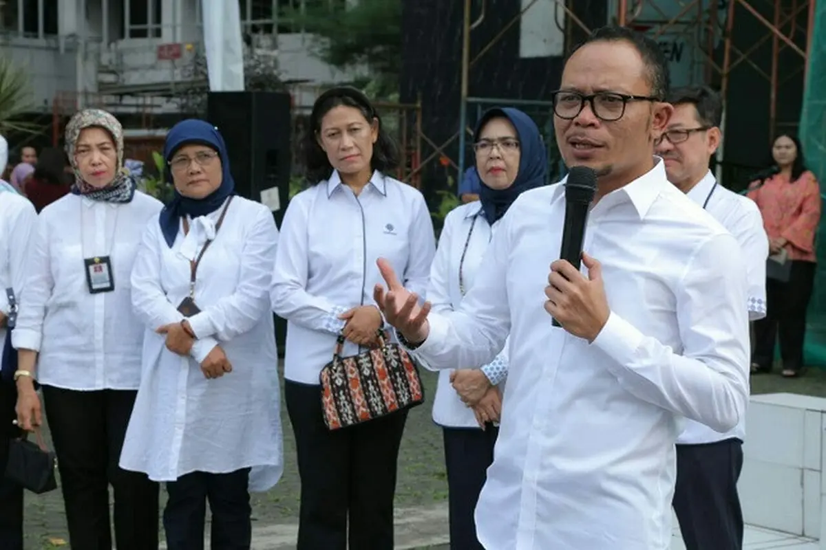 Menaker Hanif Dhakiri menggelar halal bihalal di kantor Kemnaker (Dok Foto: Liputan6.com/Septian Deny)