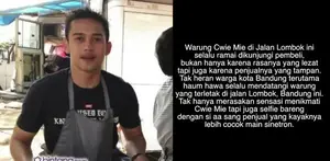 Wajahnya lebih cocok jadi pemain sinetron, tak heran jika si aa penjual mie ayam ini bikin geger kota Bandung.
