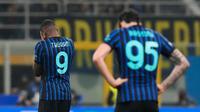 Kalah agregat 2-5 dari Bodo/Glimt membuat Inter Milan tersingkir dari Liga Champions 2025-2026. Tampak dalam foto, reaksi pemain Inter Milan, Marcus Thuram (kiri) dan Alessandro Bastoni selama pertandingan babak playoff Liga Champions 2025-2026 melawan Bodo/Glimt di stadion San Siro, Italia, Selasa 24 Februari 2026 waktu setempat atau Rabu (25/2/2026) dini hari WIB. (AP Photo/Luca Bruno)