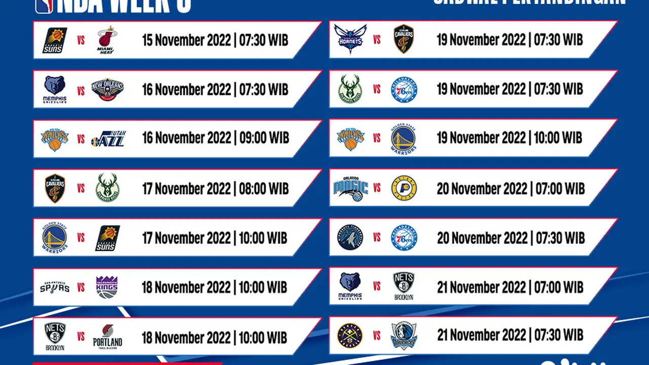 Saksikan Live Streaming NBA Week 5 di Vidio, 15-21 November 2022