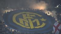 Logo dan ilustrasi Inter Milan. (AFP/Giuseppe Cacace)