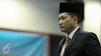 Komjen Pol Budi Waseso saat acara pelantikan dirinya sebagai Kepala BNN di Kantor BNN, Jakarta, Selasa (8/9). Buwas resmi menggantikan Komjen Pol Anang Iskandar sebagai Kepala BNN. (Liputan6.com/Faizal Fanani)