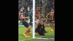 Pada pekan ke-3 Liga Inggris 2016/2017 gol telat Marcus Rashford pada menit 90+2 membuat MU unggul 1-0 atas Hull City sekaligus merupakan gol perdana Rashford di musim tersebut. (AFP/LindseyParnaby)