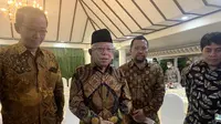Wapres Ma’ruf Amin dalam pertemuan dengan Forum Pemred yang digelar di Kediaman Wapres, Jakarta, Rabu (28/12/2022). (Liputan6.com/Delvira Hutabarat)