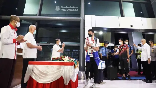 Tim Bulu Tangkis All England 2021 Indonesia Telah Kembali ke Jakarta. (Sumber: Instagram/badminton.ina)