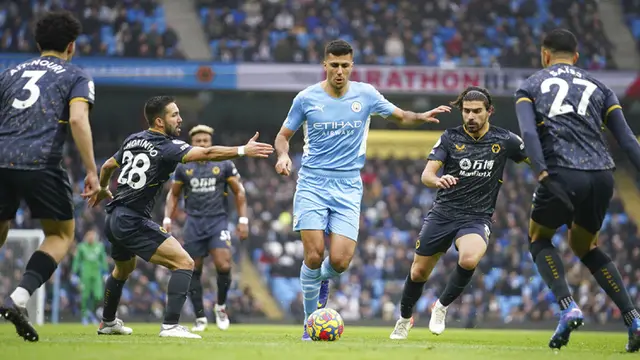 FOTO: Manchester City Mantap Puncaki Klasemen Usai Taklukkan Wolverhampton