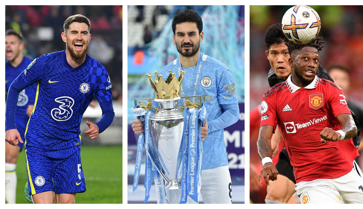 Musim 2022/2023 memang belum berjalan separuhnya, namun geliat transfer gratisan untuk musim depan (2023/2024) bakal telah dipersiapkan dengan matang oleh klub-klub peminat 7 pemain top Liga Inggris berikut yang akan berstatus bebas transfer alias gratisan. Ketujuh pemain tersebut akan berakhir kontraknya dengan klub pemilik pada akhir musim 2022/2023, dan sudah tak ada niatan untuk memperpanjangnya lagi. Siapa saja ketujuh pemain tersebut? Berikut daftar lengkapnya. (Kolase AFP)