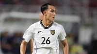 Penyerang Timnas Indonesia, Miliano Jonathans, beraksi dalam FIFA Matchday melawan Lebanon di Stadion Gelora Bung Tomo, Surabaya, Senin (8/9/2025). (Bola.com/Abdul Aziz)