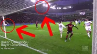 Video tendangan Hakan Çalhanoğlu yang membentur tiang gawang 2 kali sekaligus yang hampir gol saat Bayer Leverkusen melawan Hannover