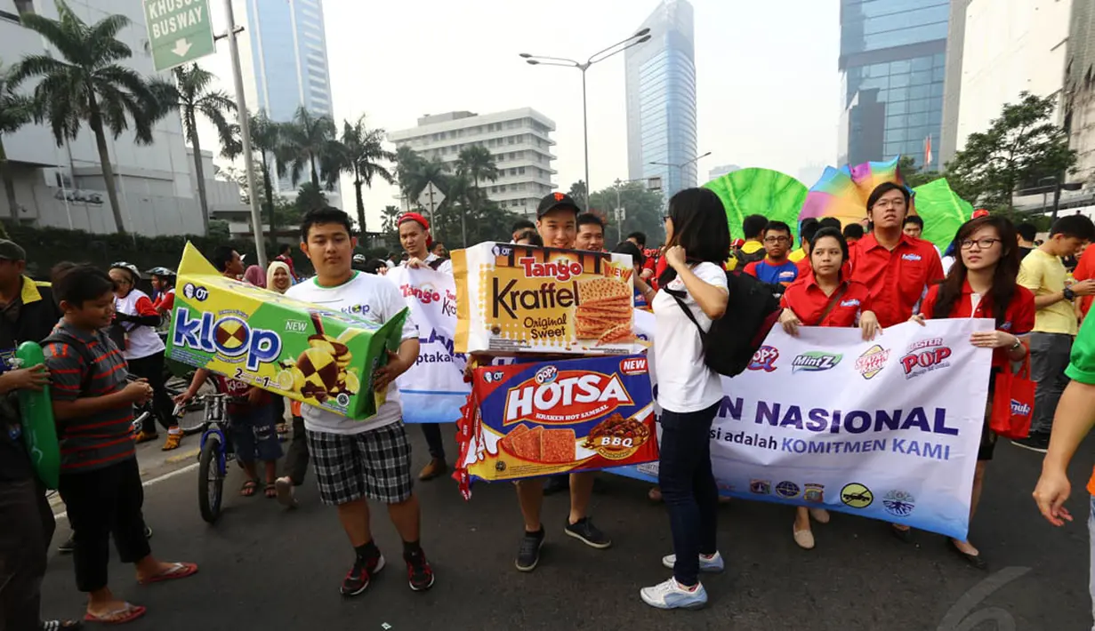 Acara yang diselenggarakan di kawasan Bundaran HI ini diikuti 80 perusahaan lainnya dari berbagai bidang industri, Jakarta,  Minggu (7/9/14). (Liputan6.com/Johan Tallo)