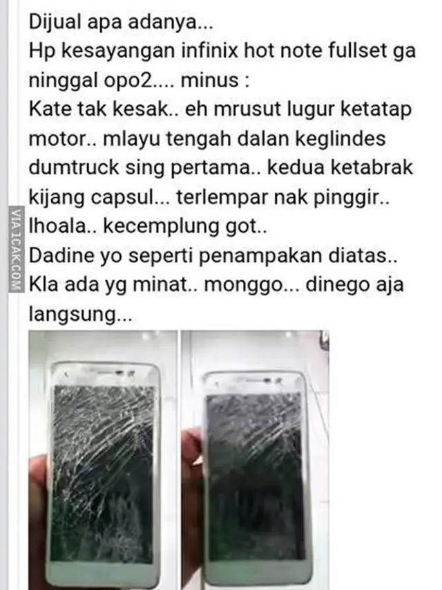 6 Status Facebook Jual Handphone Ini Nyelenehnya Bikin Tepuk Jidat