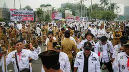Rencananya, akan ada ribuan massa aksi yang ikut serta dalam demo di depan Gedung DPR hari ini. (Liputan6.com/Faizal Fanani)