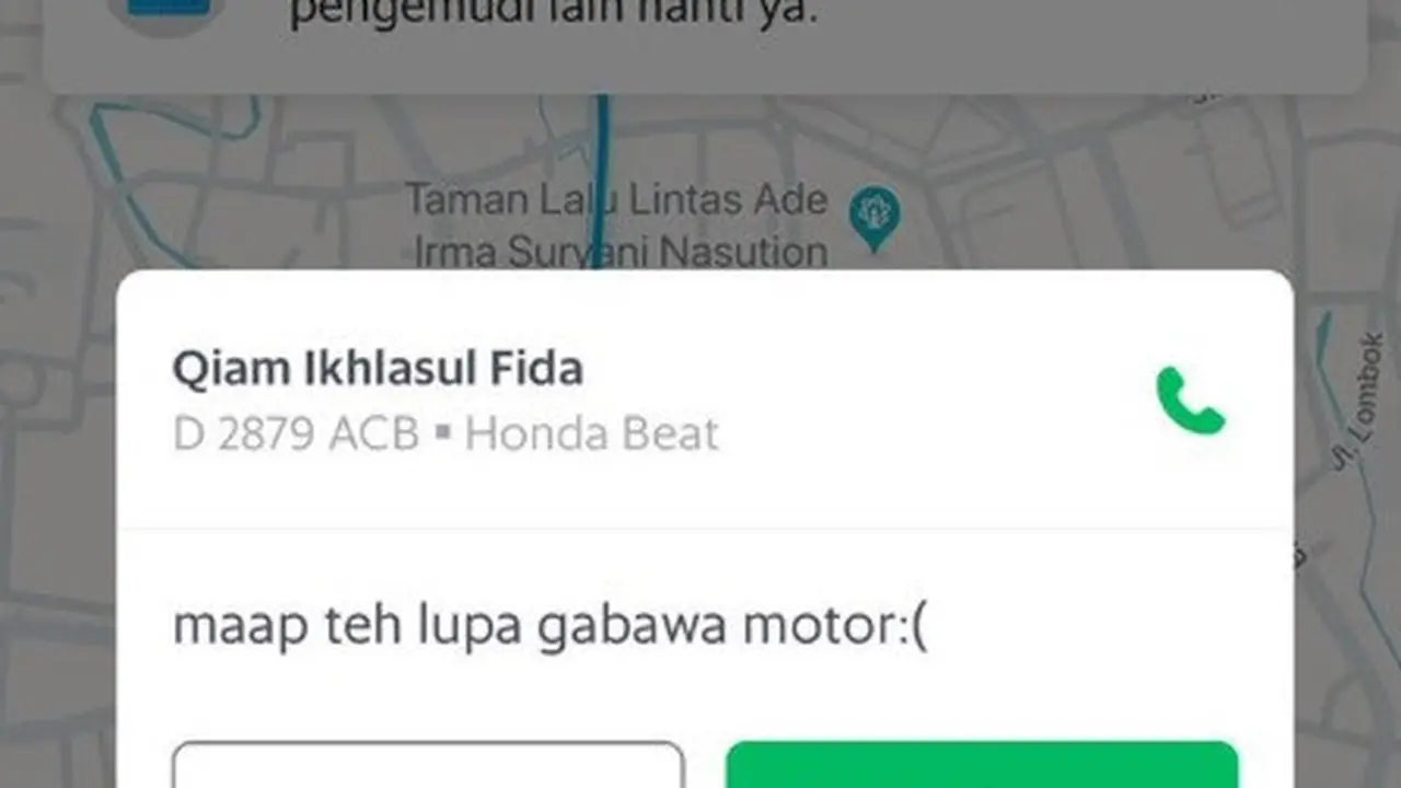 driver ojol lupa bawa motor