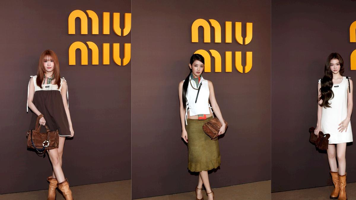 Gaya Momo TWICE, Minnie I-DLE, dan Ella Gross di Show Miu Miu Fall/Winter 2026 Paris Fashion Week