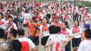 Sebanyak 5.600 peserta mengikuti acara lomba lari Joyful Run 2017 di Alam Sutera, Tangerang Selatan, Minggu (7/5). Acara tersebut diselenggarakan sebagai pre-event Asian Youth Day di Yogyakarta. (Liputan6.com/Helmi Afandi)