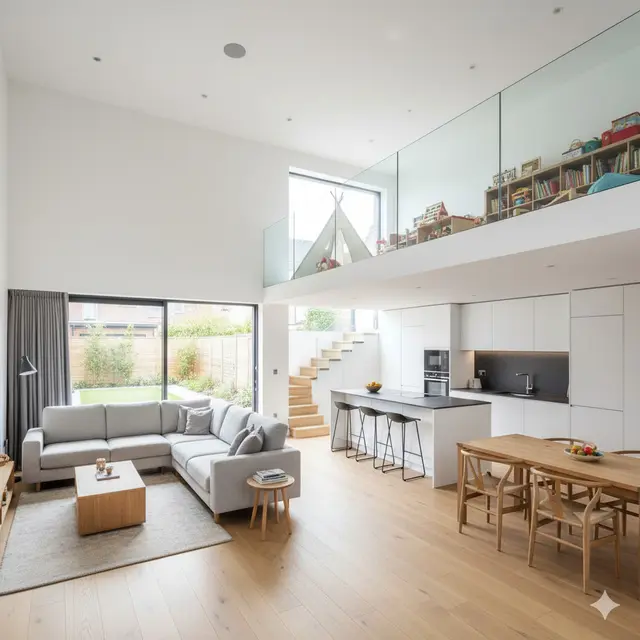 Rumah Mezzanine dengan Konsep Terbuka (Foto: Gemini AI)