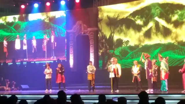 Acara pertunjukan kebudayaan dalam acara Rakernas PDIP, di JIExpo,