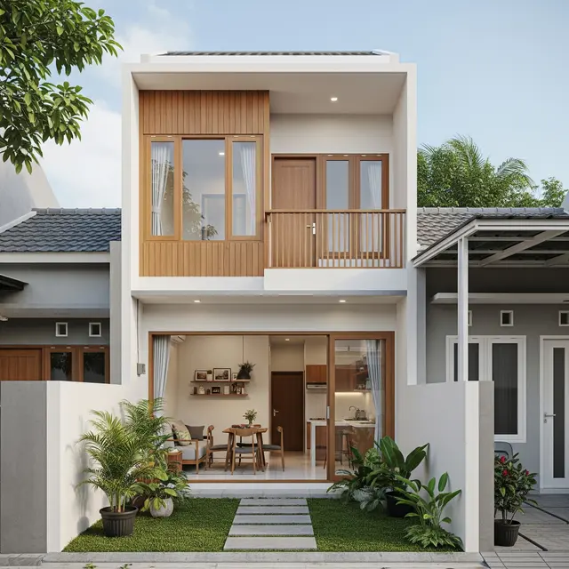 9 Inspirasi Rumah 2 Lantai di Lahan Terbatas 6x10 Meter Hemat Biaya, Hunian Modern