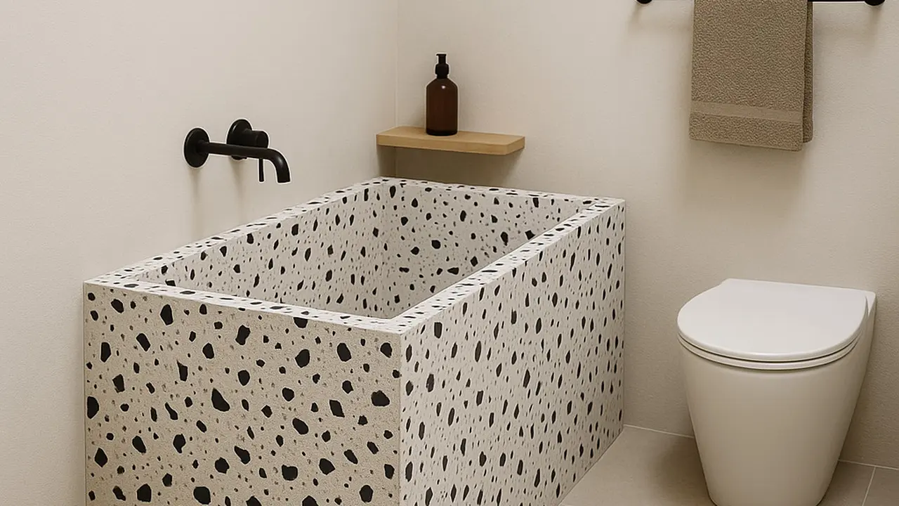 Model Kamar Mandi Minimalis dengan Bak Mandi Teraso