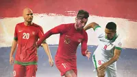 Timnas Indonesia - Sergio van Dijk, Stefano Lilipaly, Raphael Maitimo dan Bendera Belanda (Bola.com/Adreanus Titus)