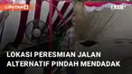 Peresmian ruas jalan alternatif dipindah di Pawon Purbo pada Kamis (18/1/2024). Pemindahan ini karena tenda utama roboh sekitar pukul 06.30 WIB