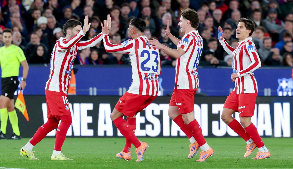 Tim tamu sempat mengendalikan permainan dan unggul lewat gol Alex Baena di menit ke-19. (AFP/Lluis Gene)