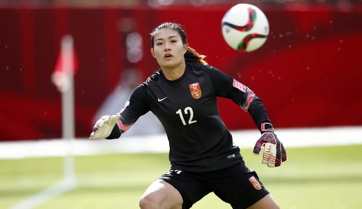 Wang Fei kiper Tiongkok di Piala Dunia Wanita 2015. (Reuters)