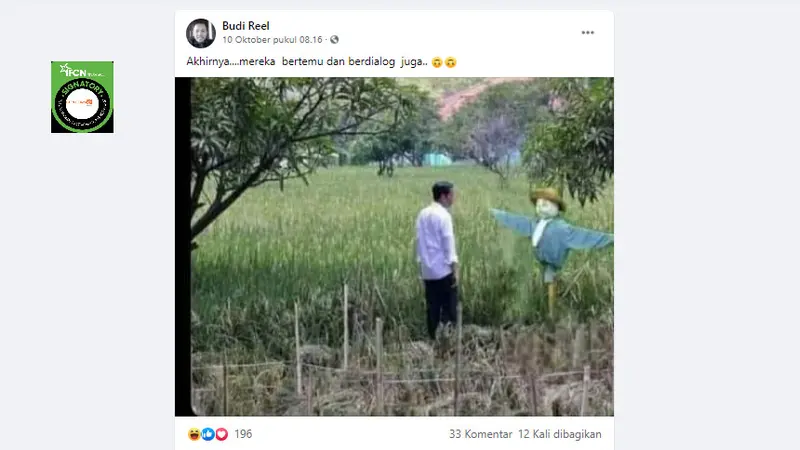 Penelusuran klaim foto Jokowi bertemu dengan orang-orangan sawah