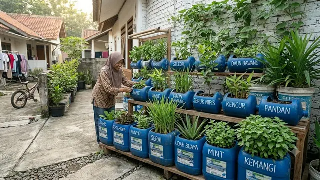 6 Inspirasi Pekarangan Produktif Menggunakan Galon Bekas, Kreatif dan Ramah Lingkungan