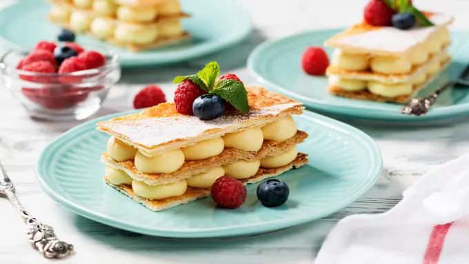kue pastry krim Prancis Mille Feuille