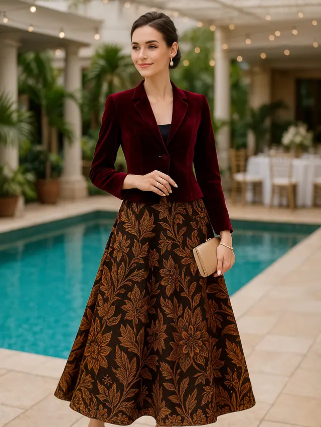 7 Model Baju Pesta Rok Batik A-Line, Tampil Mewah Tanpa Ribet - Hot ...