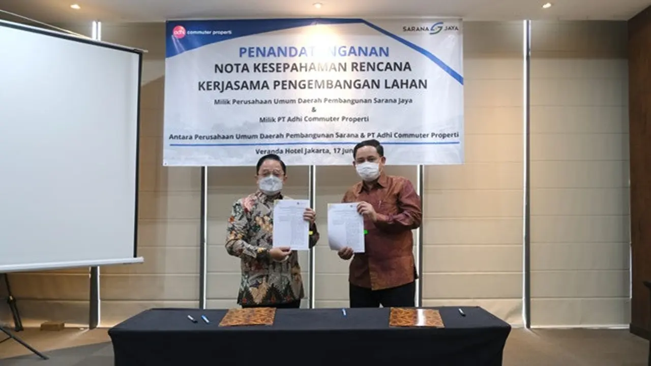 Perjanjian Kerja sama (MOU) antara PT Adhi Commuter Properti dengan Perumda Pembangunan Sarana Jaya. (Dok: Istimewa)