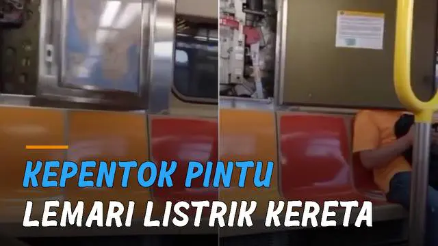 VIDEO: Duh, Penumpang Melamun Kepentok Pintu Lemari Listrik Kereta