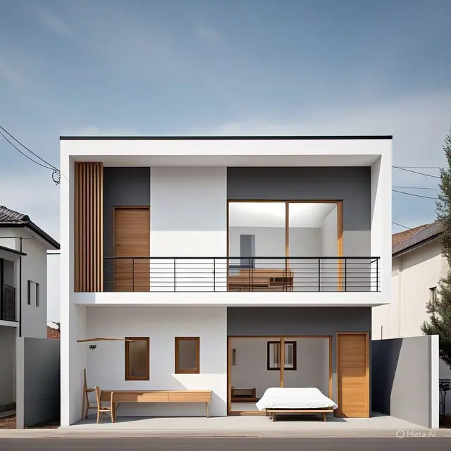 2 Lantai Atap Dak 50m²: Fasad Kaca