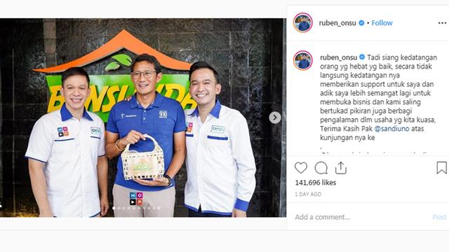 Sandiaga Uno, Ruben Onsu, dan Jordi Onsu