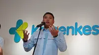 Kepala Badan Gizi Nasional (BGN) Sudaryono dalam keterangan pers di Kementerian Kesehata, Rabu (5/8/2026). (Liputan6.com/Dimas)